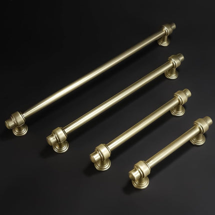 POVEFONK 6 Pack 15 inch Brushed Brass Kitchen Cabinet Handles Cabinet Pulls Gold Drawer Pulls Kitchen Cabinet Hardware Handles Dresser Handles