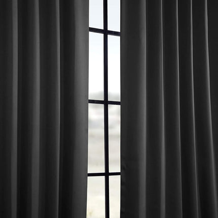 HPD Half Price Drapes Room Darkening Curtains 96 Inches Long for Bedroom & Living Room (1 Panel), 50 X 96, Jet Black