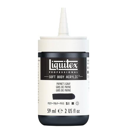 Liquitex Professional Soft Body Acrylic 2-oz Bottle, Payne's Gray, 59 ml (Pack of 1)