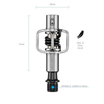 Crankbrothers Eggbeater-1 Pedals, Silver with Black Spring