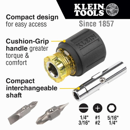 Klein Tools 80045 Screwdriver and Nut Driver Tool Kit, Includes Magnetic 11 in 1, Multi-Bit Stubby and Electronics Screwdrivers, 3-Piece