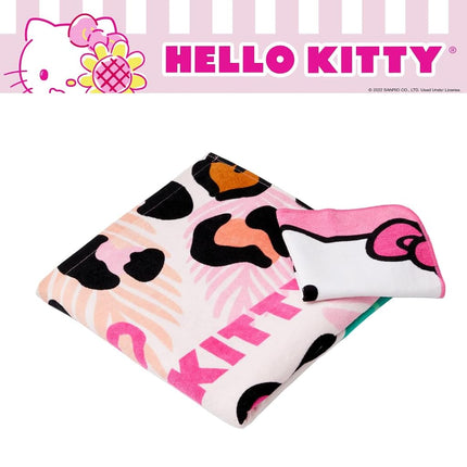 Franco Hello Kitty Ensemble de 2 pièces Serviette en coton doux et absorbant pour bain/piscine/plage avec gant de toilette, 127 cm x 63,5 cm, (produit sous licence officielle)