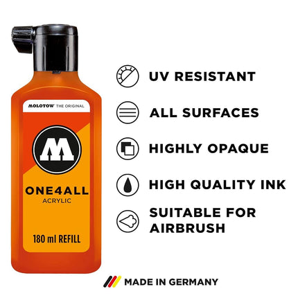 MOLOTOW ONE4ALL Acrylic Paint Refill ONE4ALL Paint Marker, Lobster, 180ml Bottle, 1 Each (692.010)