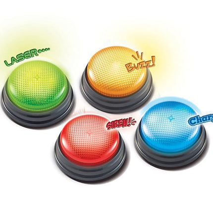 Learning Resources (UK Direct Account) Learning Resources Lights and Sounds, Family Night Game, Game Show, Classroom Accessories, Siren, Buzzer, Set of 4, Ages 3+
