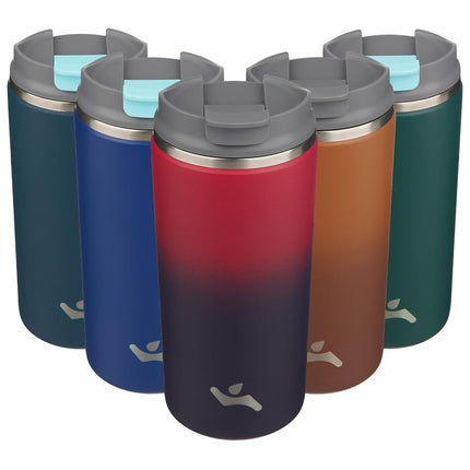 Konokyo Tumbler with Lid, 12 oz Travel Coffee Mug Double Wall Vacuum Stainless Steel Thermal Metal Cup Insulated Water Bottle,Rosy Red