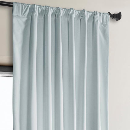 HPD Half Price Drapes Heritage Plush Velvet 120 Inches Long Darkening Curtains for Bedroom & Living Room 50W x 120L, (1 Panel), Aquarius Blue, 50" W x 120" L (Pack of 1)