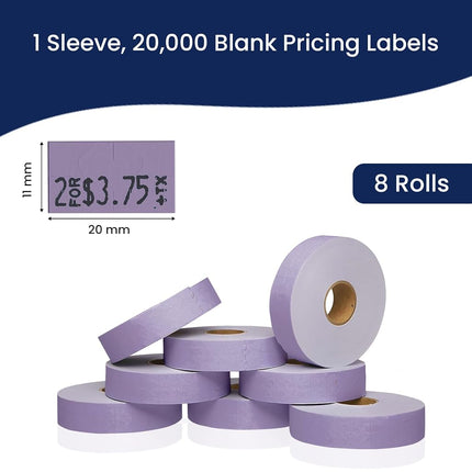 Perco Red Pricing Labels for Monarch 1131 Pricing Gun – 4 Sleeve, 80,000 Price Gun Labels – with Bonus Ink Rolls