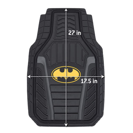BDK Warner Bros DC Comics Armored Batman Heavy Duty No-Slip Grip All-Weather Car Mats Car Accessories - Custom Fit Rubber Floor Mats - 2 Front Mats (27” x 18”), 1 Rear Liner (18” x 58”)