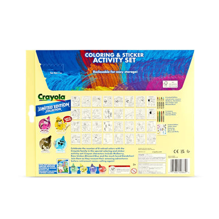 Crayola Set para colorear y actividades de colores retirados, crayones y calcomanías retirados, 32 páginas, regalo para niños de 3 años en adelante