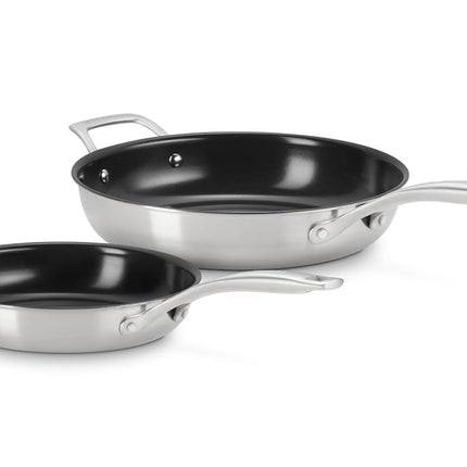 Essential Stainless Steel Set of 2 Non-Stick Round Frying Pan, 9.5" and 11 "
