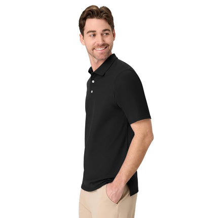 Hanes Men's FreshIQ Polo Shirt, Men’s X-Temp Polo Shirt, Moisture-Wicking Performance Polo Shirt, Black, 3XL