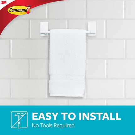 Command Hand Towel Bar Matte Black with Water Resistant Strips, Bathroom D�cor, 9 in Bar Length Holds up to 3 lbs