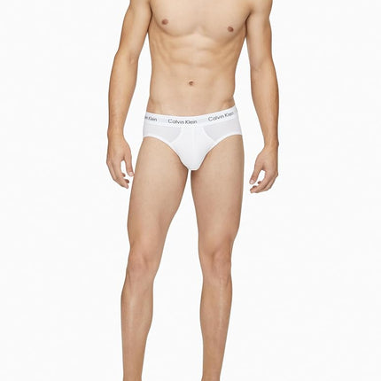 Calvin Klein Men's Underwear Cotton Stretch 3-Pack Hip Brief, 3 White, XL (Pack of 3)