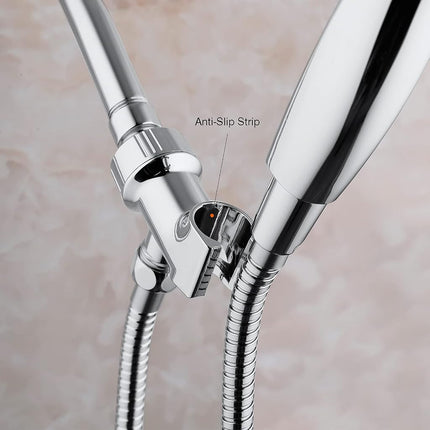 2PCS Universal Shower Head Holder, Adjustable Arm Mount Bracket, Brass Swivel Ball Adapter - Chrome