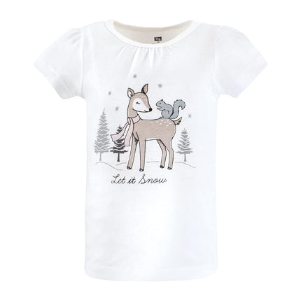 Hudson Baby Camisetas de manga corta unisex para bebé, diseño de animales de invierno para niña, 6-12 meses