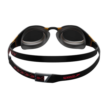 Speedo Unisex Adult's Fastskin Hyper Elite Mirror Swimming Goggles, Black/Grey/Gold, One Size