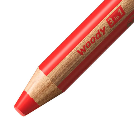 STABILO Multi Talented Pencil - Woody 3 In 1 Wallet of 18 Assorted Colours + Sharpener & Paint Brush