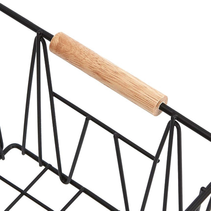 Amazon Basics Rectangular Wire Storage Baskets, Set of 3, Standard, Black