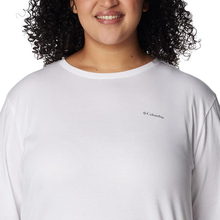 Columbia Women's North Cascades Long Sleeve Tee, White/Gem Columbia, Talla XS