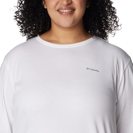 Columbia Women's North Cascades Long Sleeve Tee, White/Gem Columbia, X-Small