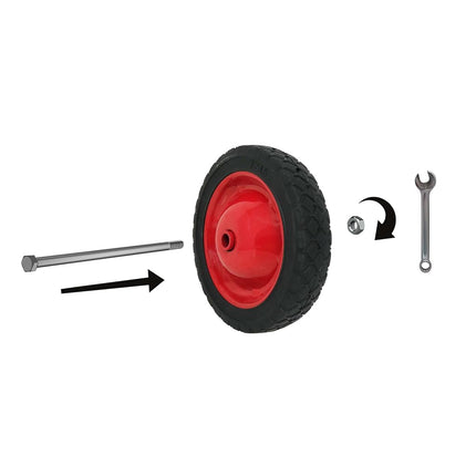 Shepherd Hardware 9593 7-Inch Semi-Pneumatic Rubber Tire, Steel Hub with Grafoil Bearings, Diamond Tread, 1/2-Inch Bore Offset Axle