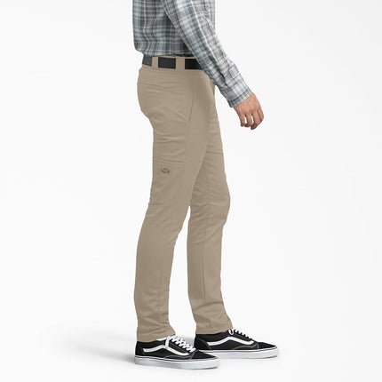 Dickies Men's Skinny Fit Work Pants, Desert Sand, 33W x 30L