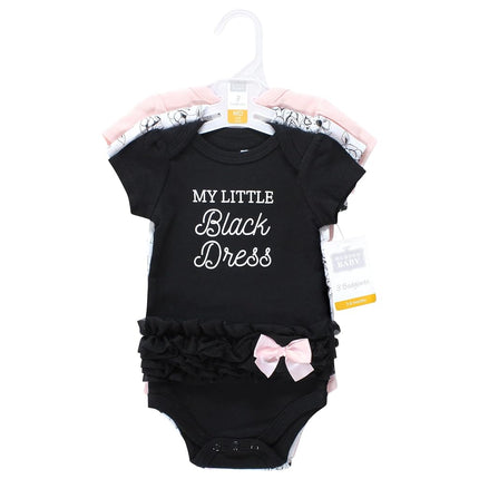 Lot de bodys en coton Hudson Baby unisexe pour bébé, motif Toile Noir, 12-18 mois