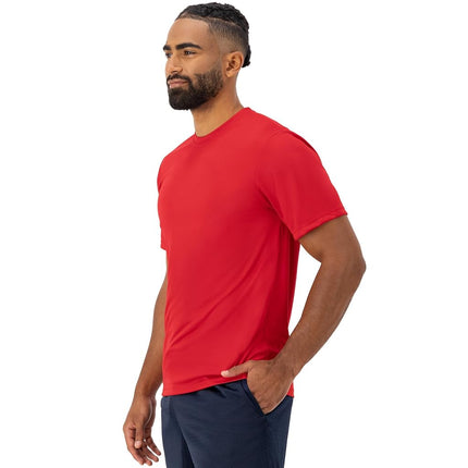 Hanes Men's 2 Pack Short Sleeve Cool DRI T-Shirt UPF 50+, Deep Red, Small