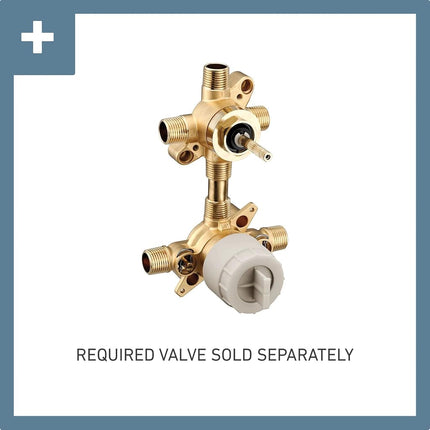 Moen UT3290BN Align M-CORE 3-Series, Embellecedor de ducha de 2 manijas con desviador integrado, Válvula necesaria, Níquel cepillado