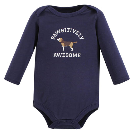 Hudson Baby Lot de 3 bodys en coton à manches longues pour bébé garçon, Chiens, 6-9 mois
