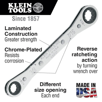 KLEIN TOOLS 5 Piece Ratcheting Box Wrench