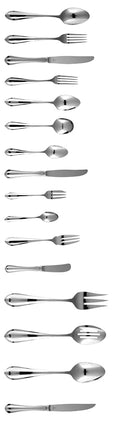 Fortessa Forge 18/10 Stainless Steel Flatware, 5 Piece Place Setting, Service for 1