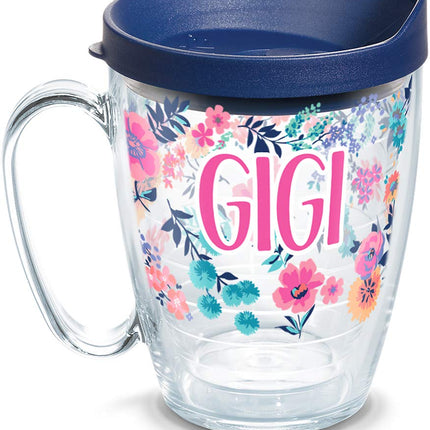 Tervis Gobelet isotherme double paroi motif floral délicat pour la fête des mères, garde les boissons froides et chaudes, 473 ml, Gigi