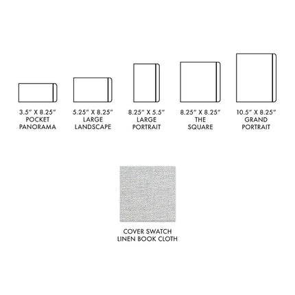 Travelogue Linen Covered Watercolour Journal 200gsm 8.25 x 8.25inches Square 60 Pages, Travel Notebook for Drawing and Sketching
