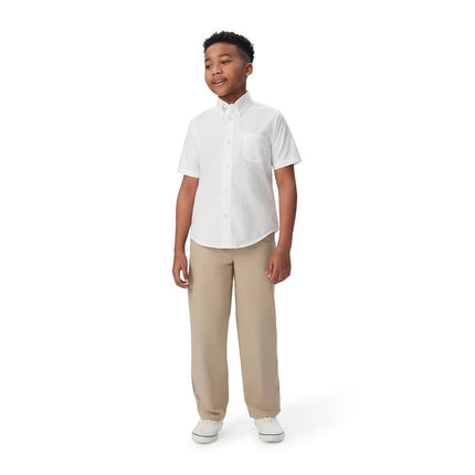 French Toast Boys' Short Sleeve Oxford Dress Shirt (Standard & Husky), Light Blue, 20 Husky