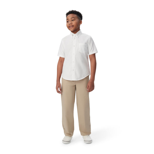 French Toast Boys' Short Sleeve Oxford Dress Shirt, Yellow, 10