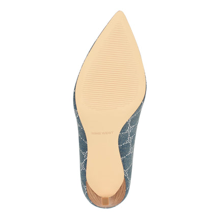 Nine West Women's Tatiana Pump, Denim Blue Logo 426, 4.5 UK