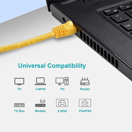 Monoprice 102148 14-Feet 24AWG Cat5e 350MHz UTP Bare Copper Ethernet Network Cable, Yellow (102148)