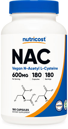Nutricost N-Acetyl L-Cysteine (NAC) 600mg, 180 Cap