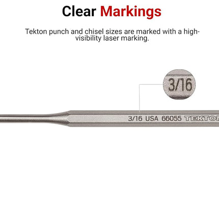TEKTON Punch and Chisel Set with Pouch, 20-Piece (Center, Solid, Pin, Chisel) | PNC99101 | Made in USA