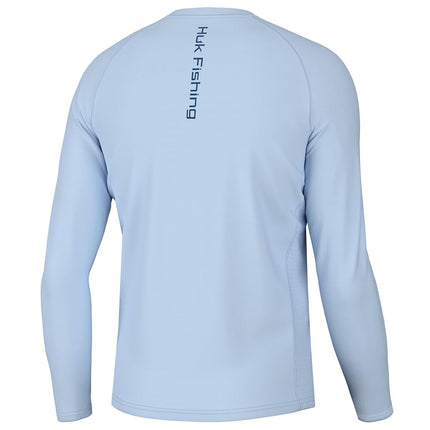 HUK Men's Pursuit Vented Long Sleeve, 30 UPF Fishing Shirt, Ice Water, Large