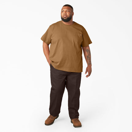Camiseta de manga corta de cuello redondo de Dickies para hombre, resistente, color marrón pato, talla grande