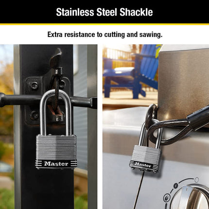 MASTERLOCK CO 1SSKADLFHC Stainless Steel Laminated Padlock, 1-3/4"