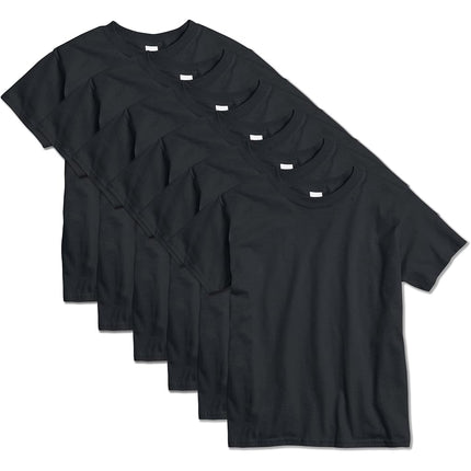 Hanes Boys' Essentials Camiseta de manga corta (paquete de 6), Negro, Pequeña