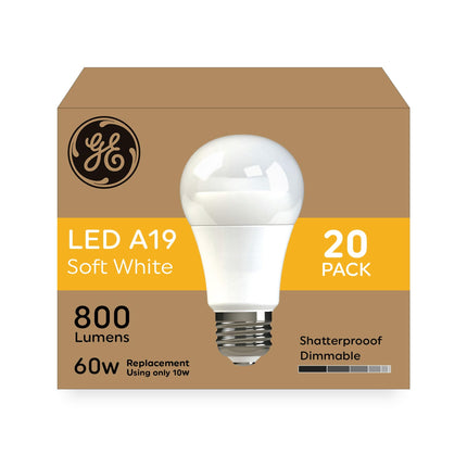 GE LED Light Bulbs, 60 Watt, Soft White, A19 (20 P