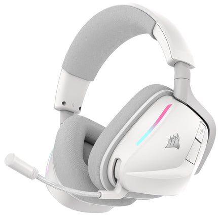 Corsair VOID v2 Wireless Gaming Headset with Bluetooth for PC, PS5, PS4, Switch, Mobile – Dolby Atmos, 70 Hr Battery, Dual Wireless, Lightweight, Fast Charging – White