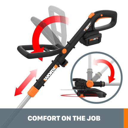 WORX WG930.3 20V PowerShare 10" Cordless String Trimmer & Turbine Blower Combo Kit, (2) 4.0Ah Batteries and Dual Charger