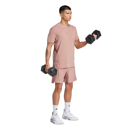 Adidas Mens Designed for Training 3-Stripes T-Shirt, Warm Clay, XXL