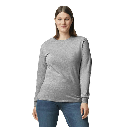 Gildan Men's Heavy Cotton Long Sleeve T-Shirt, Style G5400, 2-Pack, Sport Grey, XXL