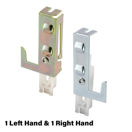 Prime-Line N 6549 1-1/2 in. Stamped Steel Housing with Nylon Guide Insert, Panel Wardrobe Door Guide for Acme and Stanley Doors (1 Pair)